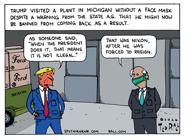 TrumpVisitNoFaceMask